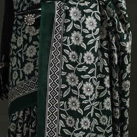 Pure mul cotton natural dyed hand block bagru print saree