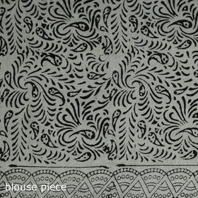 Pure mul cotton natural dyed hand block bagru print saree