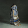 Pure mul cotton natural dyed hand block bagru print saree