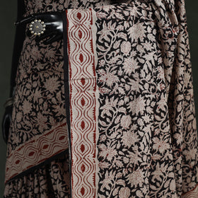 Pure mul cotton natural dyed hand block bagru print saree