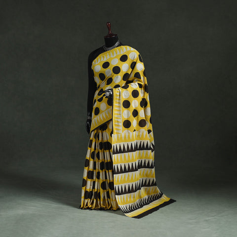 Pure mul cotton natural dyed hand block bagru print saree