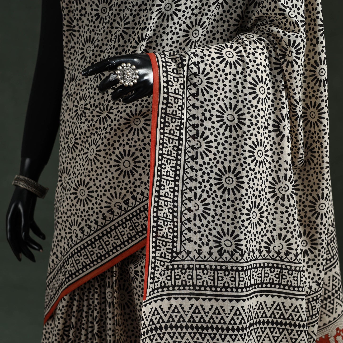 Pure mul cotton natural dyed hand block dabu bagru print