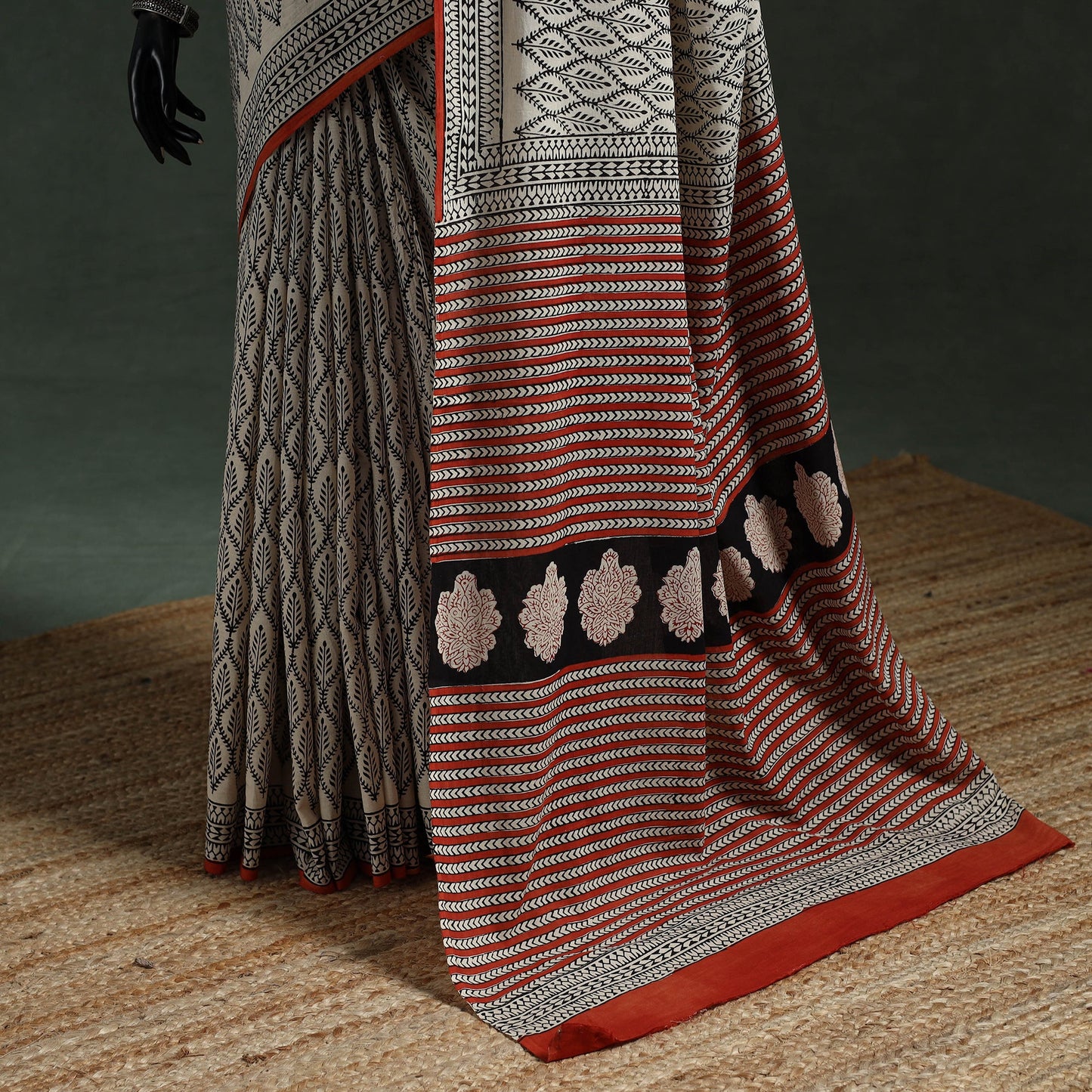 Pure mul cotton natural dyed hand block dabu bagru print