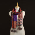 Pure silk patchwork stole with tassels 05 - handcrafted