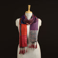 Pure silk patchwork stole with tassels 18 - handcrafted