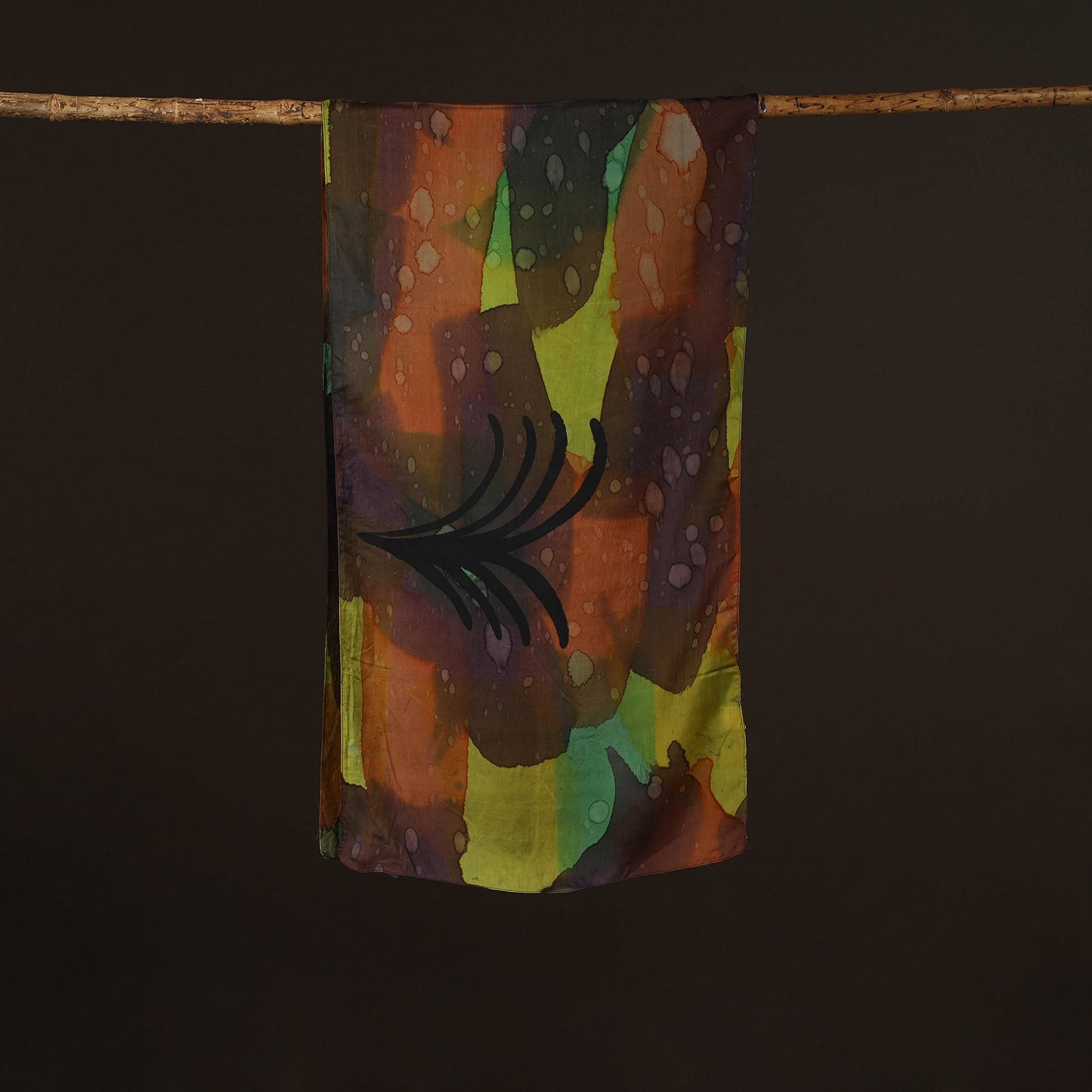 Pure silk tie-dye stole 47 - handcrafted
