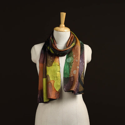 Pure silk tie-dye stole 47 - handcrafted