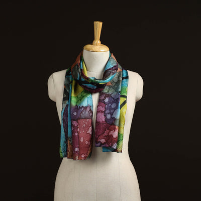 Pure silk tie-dye stole 48 - handcrafted