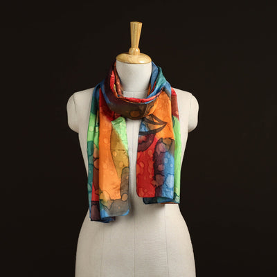 Pure silk tie-dye stole 52 - handcrafted