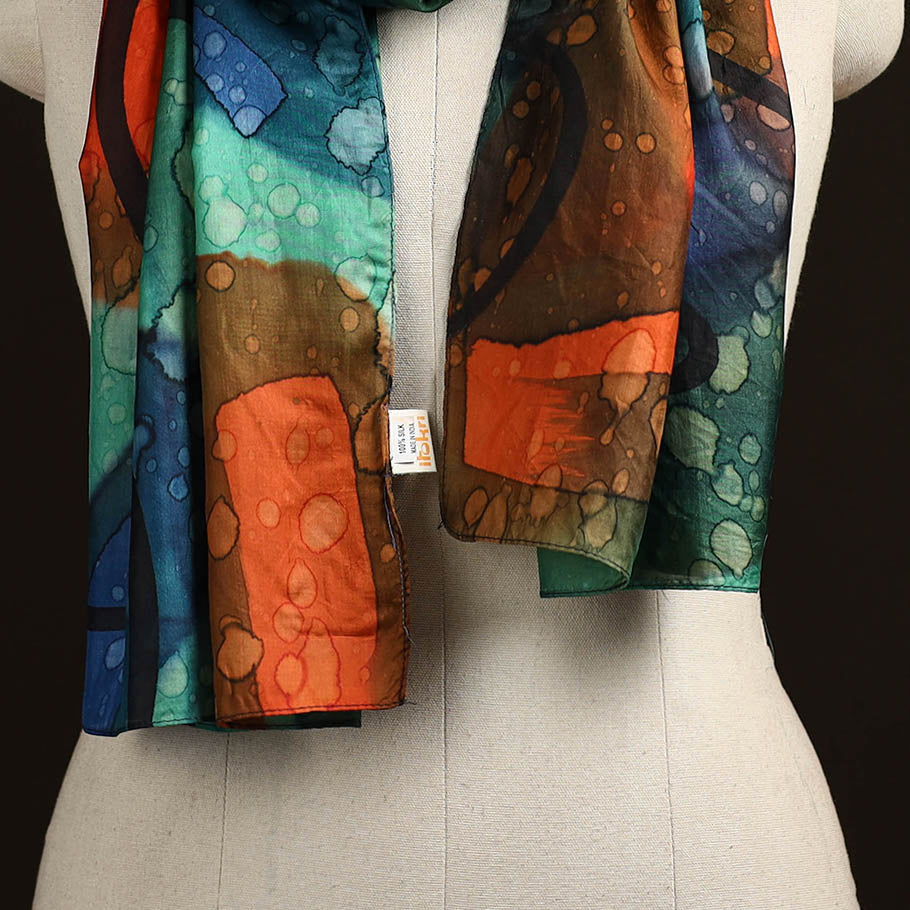 Pure silk tie-dye stole 54 - handcrafted