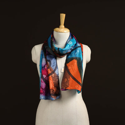 Pure silk tie-dye stole 56 - handcrafted