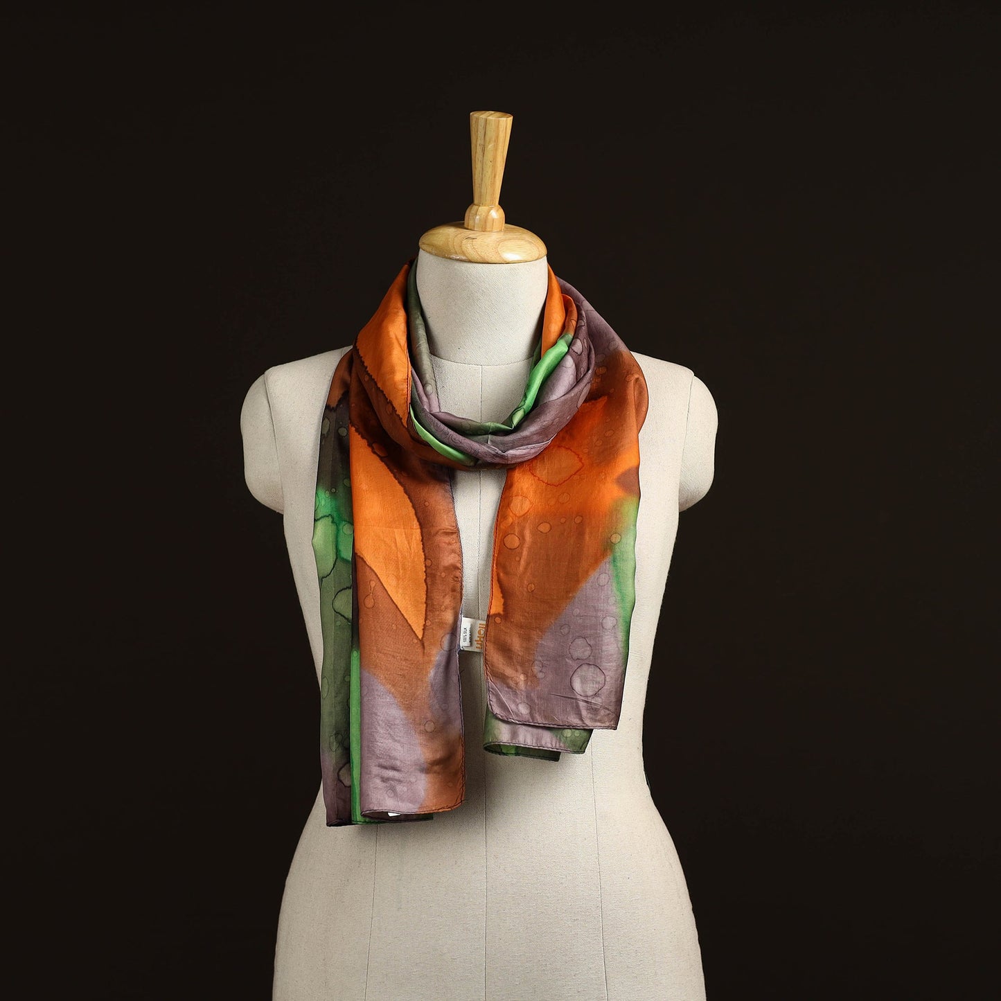 Pure silk tie-dye stole 60 - handcrafted
