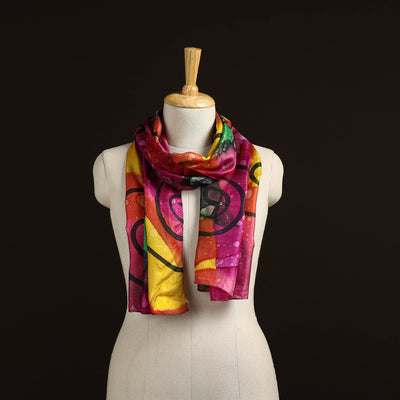 Pure silk tie-dye stole 61 - handcrafted