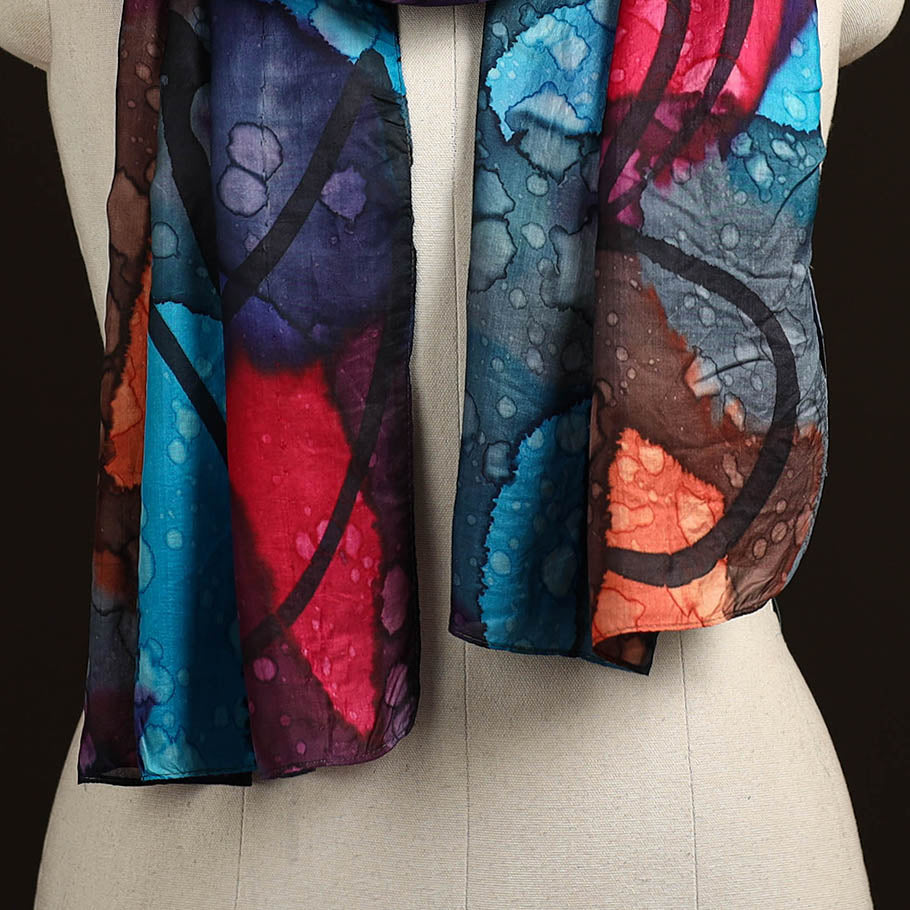 Pure silk tie-dye stole 63 - handcrafted