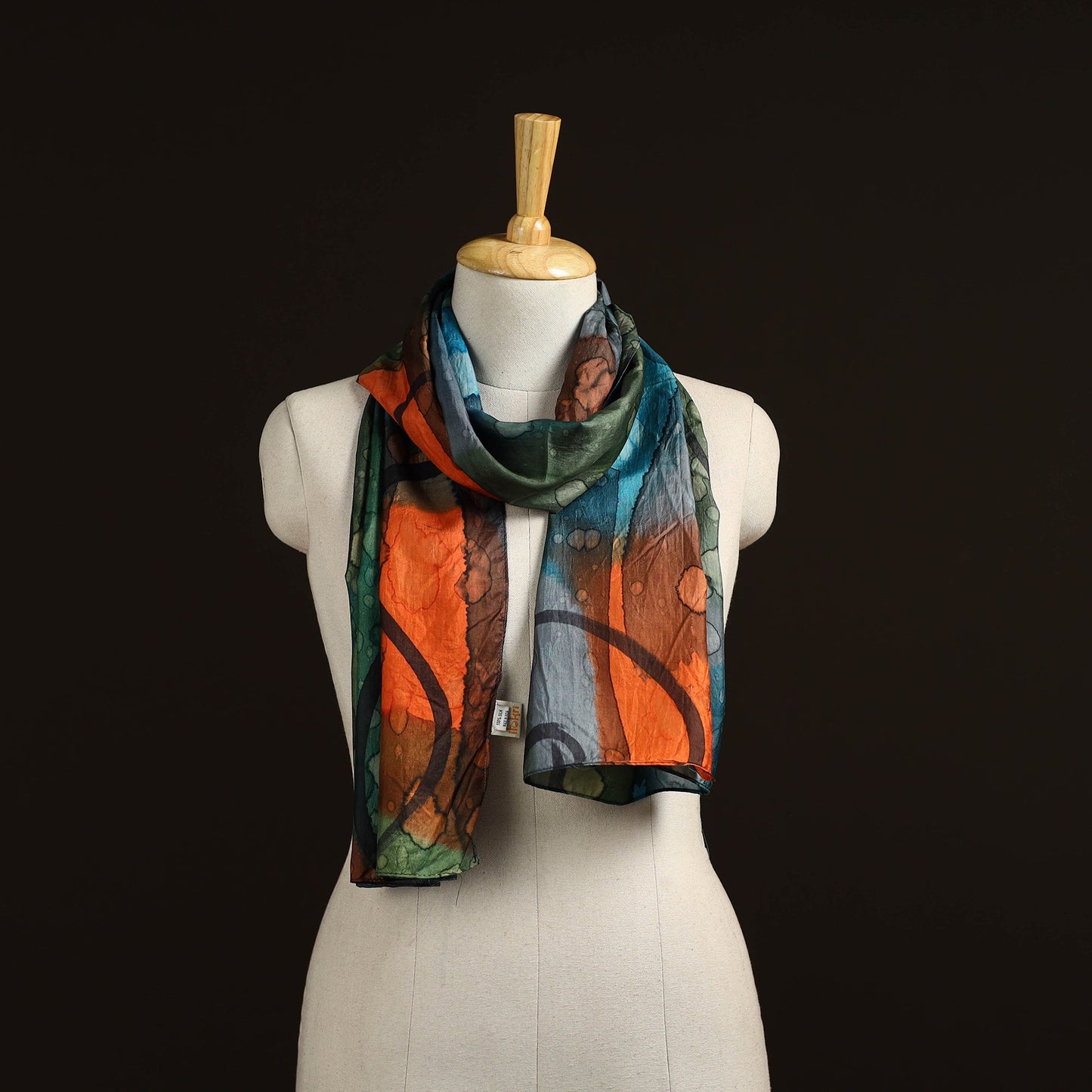 Pure silk tie-dye stole 65 - handcrafted