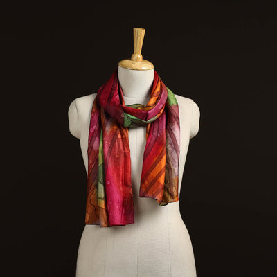 Pure silk tie-dye stole 66 - handcrafted