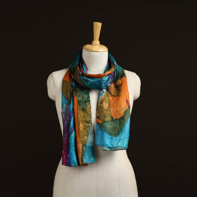 Pure silk tie-dye stole 69 - handcrafted