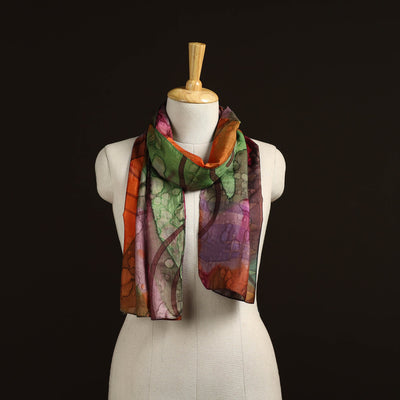 Pure silk tie-dye stole 71 - handcrafted