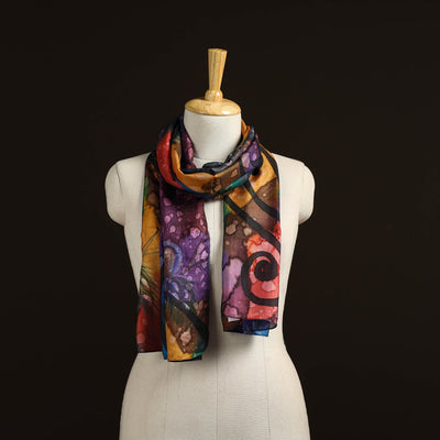 Pure silk tie-dye stole 72 - handcrafted