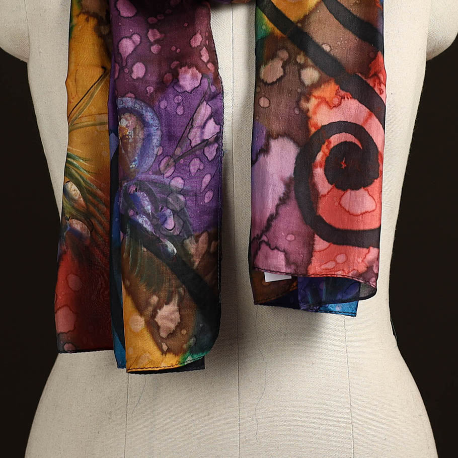 Pure silk tie-dye stole 72 - handcrafted