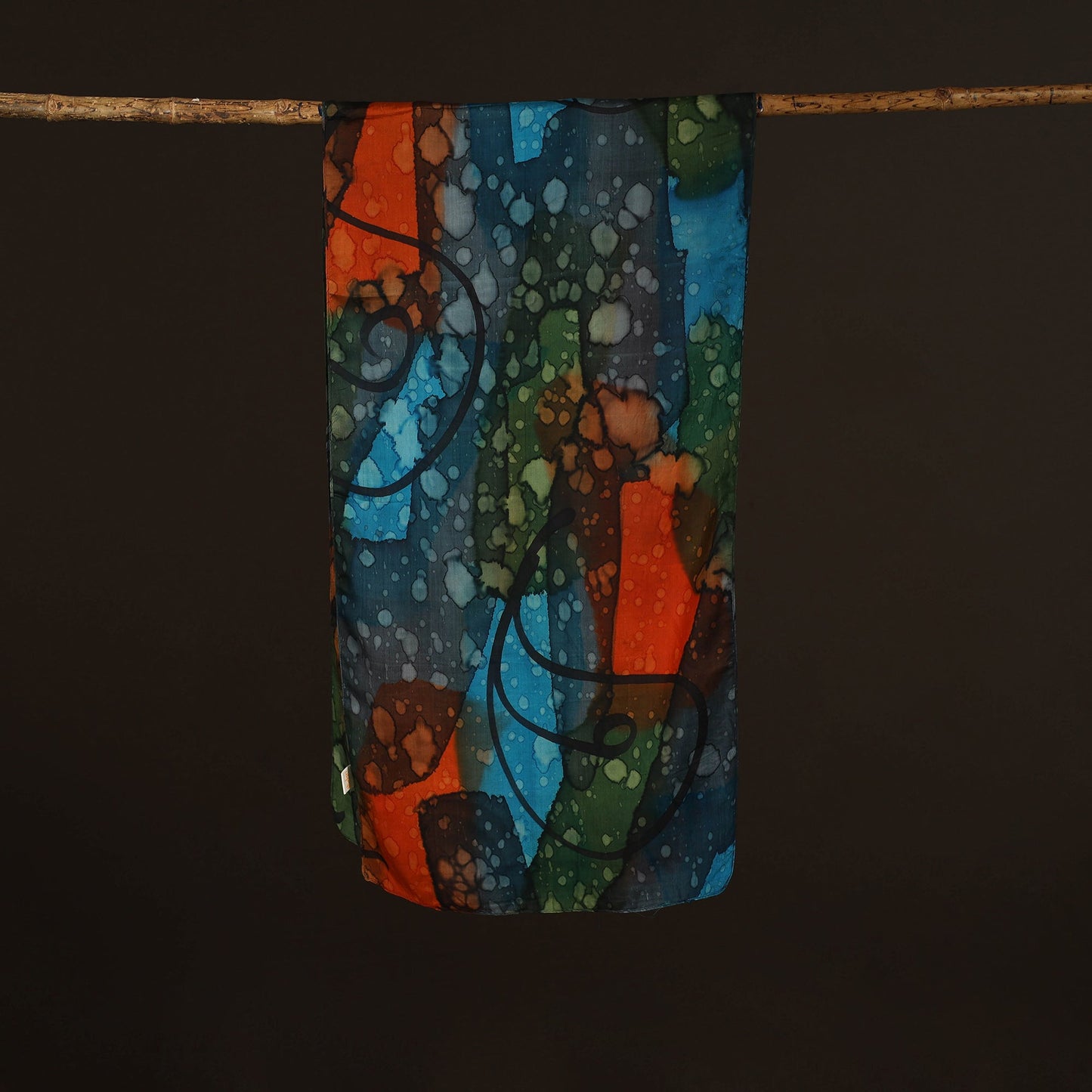 Pure silk tie-dye stole 74 - handcrafted