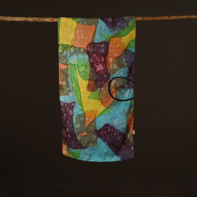 Pure silk tie-dye stole 75 - handcrafted