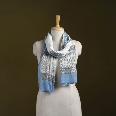 Pure wool hand sanganeri stole 33 - handcrafted