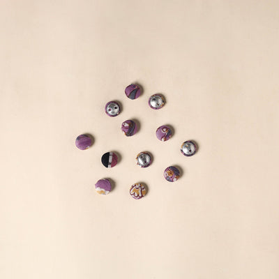  Purple Handmade Fabric Button Small at iTokri