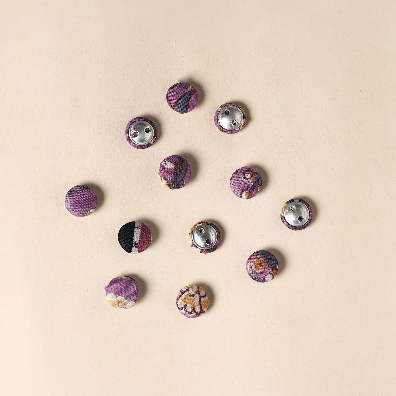  Purple Handmade Fabric Button Small at iTokri