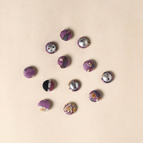  Purple Handmade Fabric Button Small at iTokri
