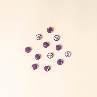  Purple Handmade Fabric Button Small at iTokri