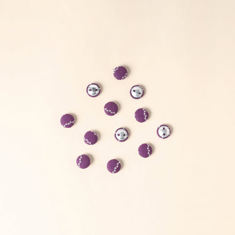  Purple Handmade Fabric Button Small at iTokri