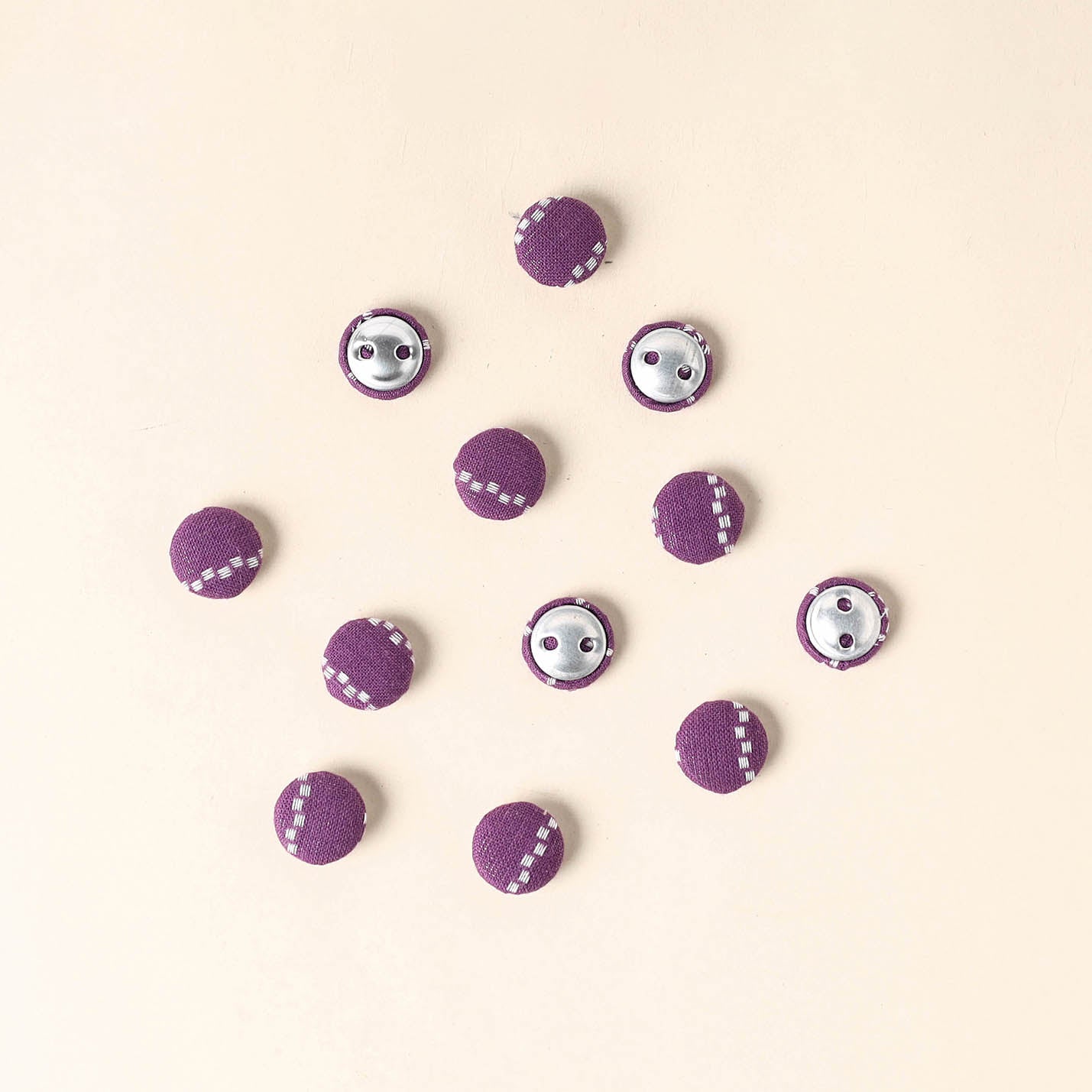  Purple Handmade Fabric Button Small at iTokri