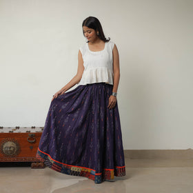 Purple - 24 kali cotton pochampally ikat skirt 07