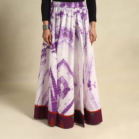 24 Kali Purple Patchwork Cotton Long Shibori Tie-Dye Skirt