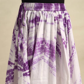24 Kali Purple Patchwork Cotton Long Shibori Tie-Dye Skirt