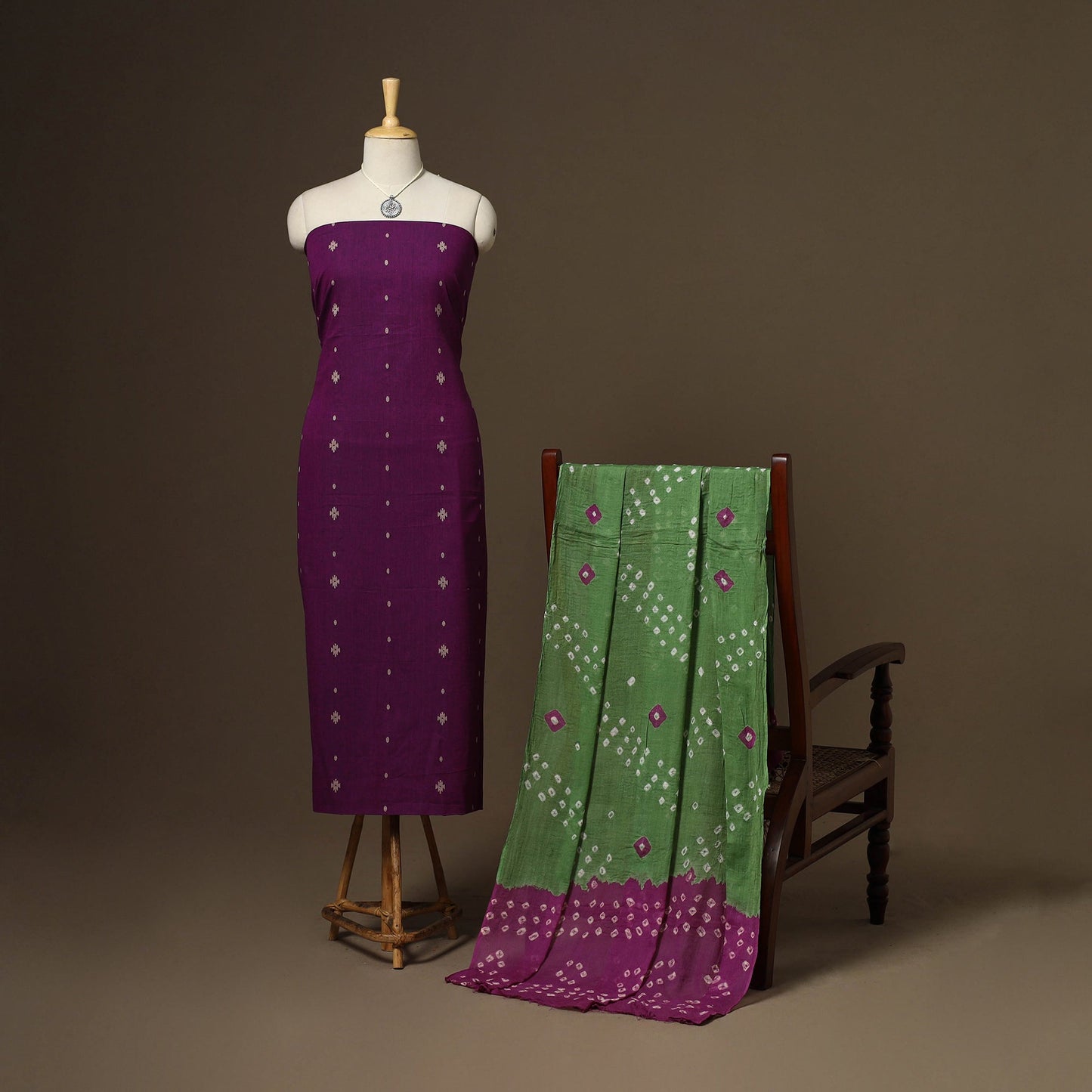 2pc cotton unstitched jacquard dress material