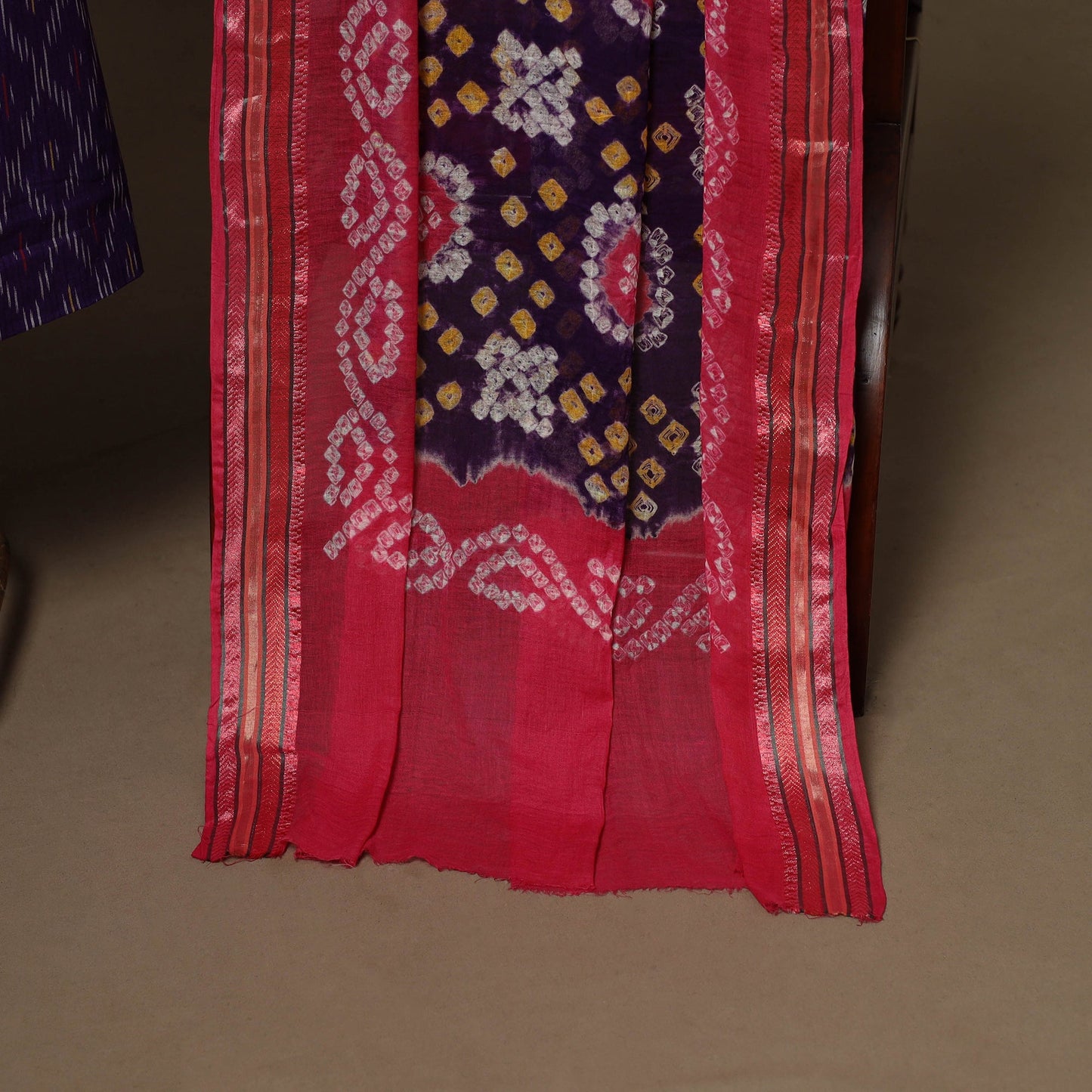 2pc cotton unstitched pochampally ikat dress material