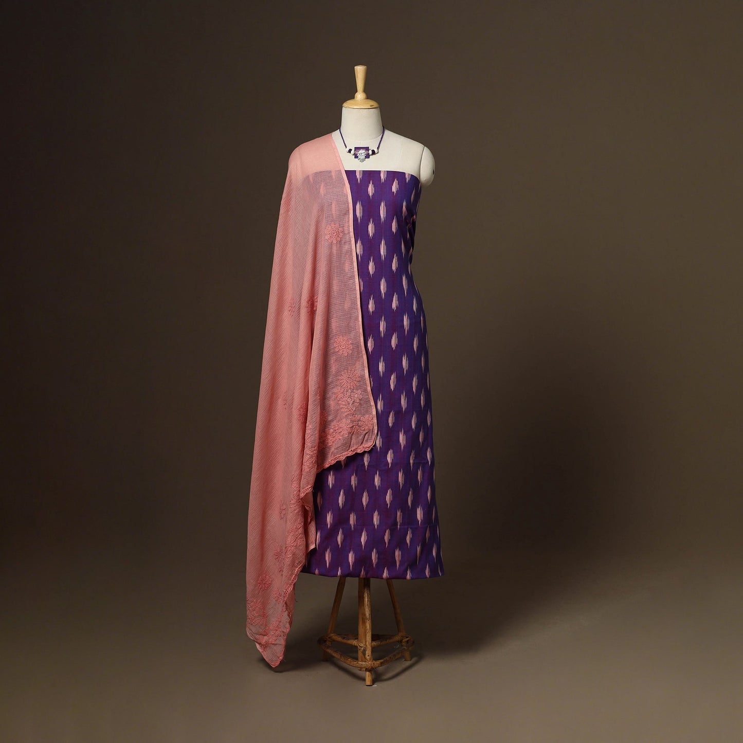 2pc cotton unstitched pochampally ikat dress material