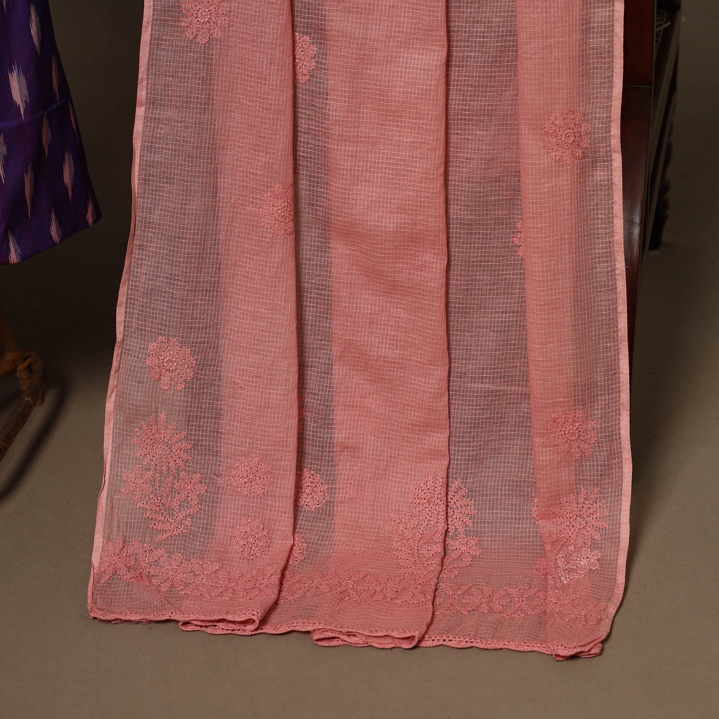 2pc cotton unstitched pochampally ikat dress material