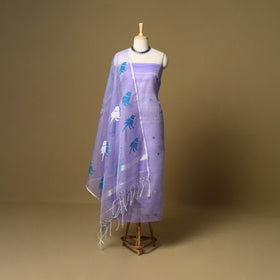 2pc handloom mulberry silk unstitched phulia jamdani dress