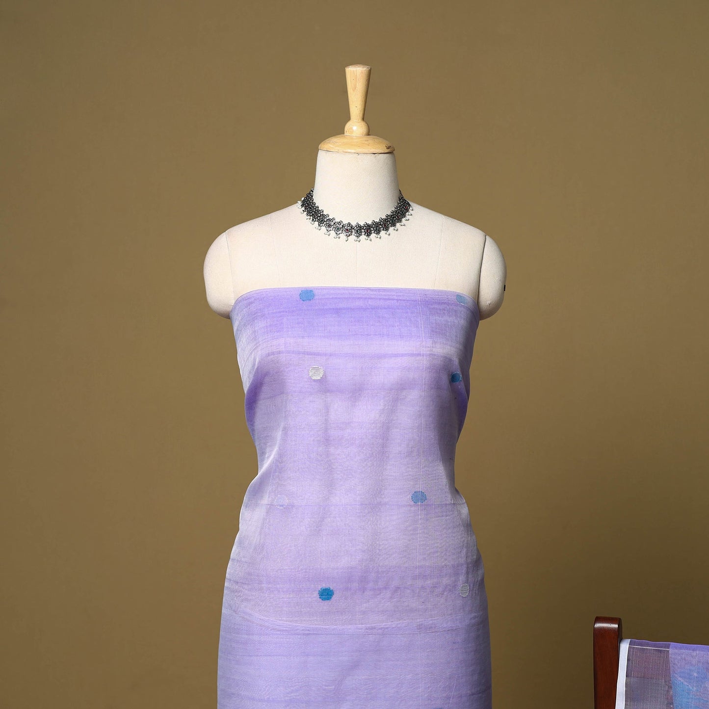 2pc handloom mulberry silk unstitched phulia jamdani dress