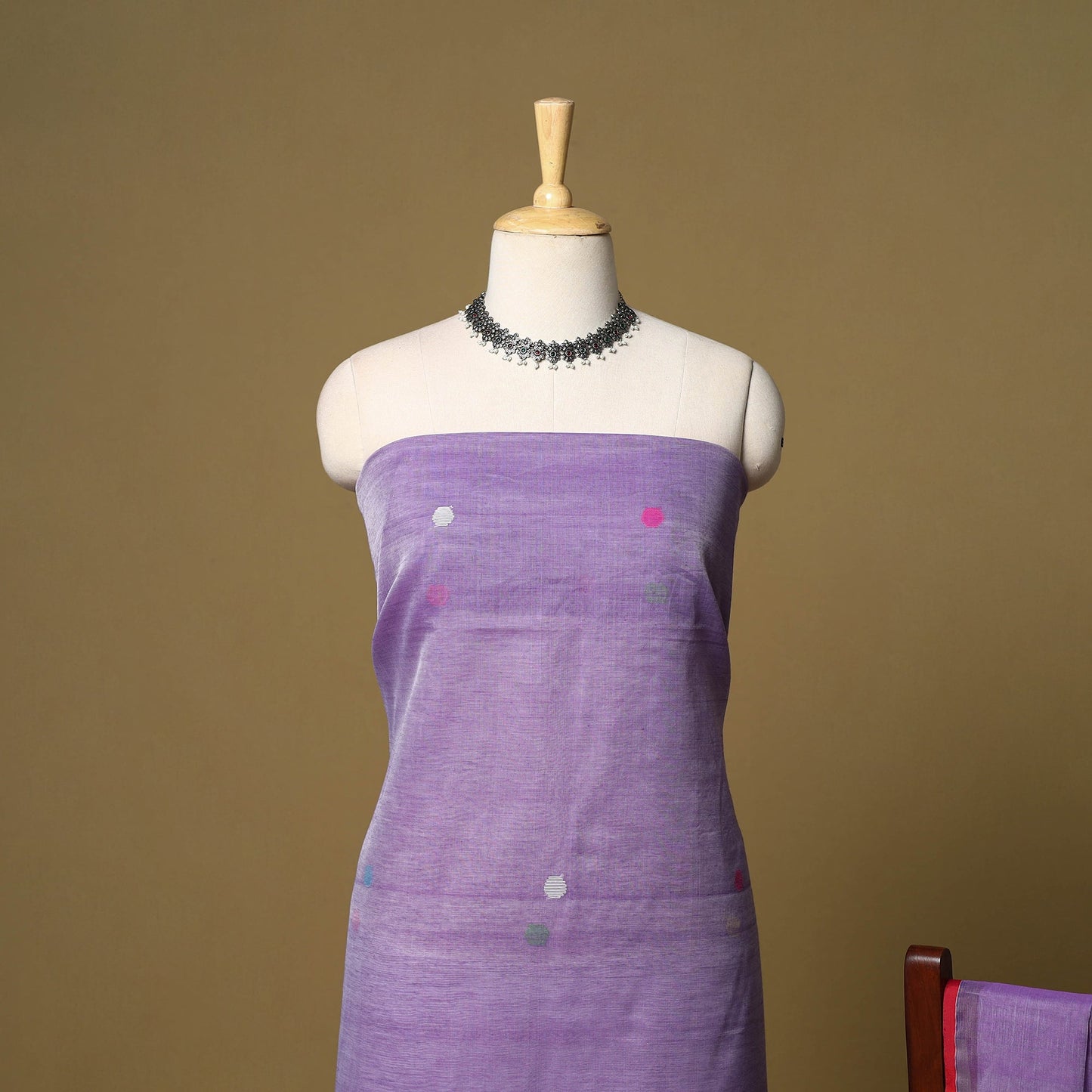 2pc handloom silk cotton unstitched phulia jamdani dress