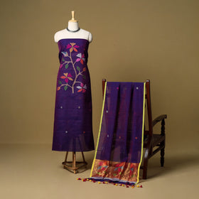 2pc handloom silk cotton unstitched phulia jamdani dress