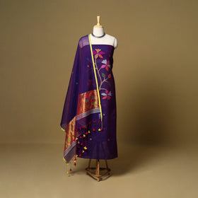 2pc handloom silk cotton unstitched phulia jamdani dress
