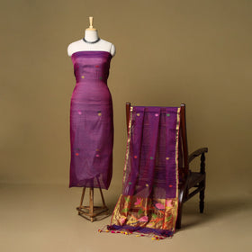 2pc handloom silk cotton unstitched phulia jamdani dress