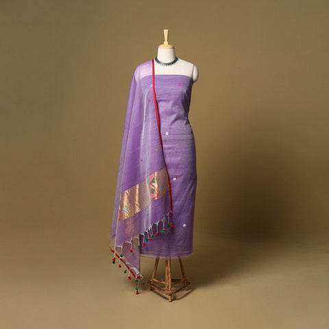 2pc handloom silk cotton unstitched phulia jamdani dress