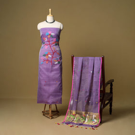 2pc handloom silk cotton unstitched phulia jamdani dress