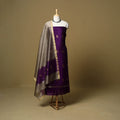 2pc handloom zari buta unstitched chanderi silk dress