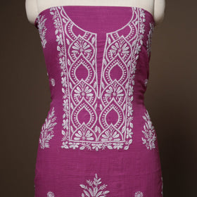 Purple - 2pc kota doria cotton unstitched lucknow